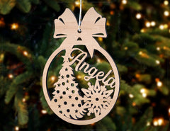 Personalized Christmas Balls Tree Decorations with Name Craft Pendants Hanging Bauble Paper art templates cut file |#U093| VectorPort