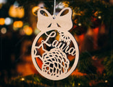 Personalized Christmas balls Tree Decorations with Name Craft Hanging Bauble Paper art templates cut file |#U094| VectorPort