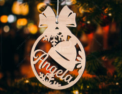 Personalized Christmas balls Tree Decorations with Name Craft Hanging Bauble Paper art templates cut file |#U094| VectorPort