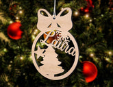 Personalized Christmas balls Tree Decorations with Name Craft Hanging Bauble Paper art templates cut file |#U095| VectorPort