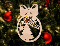 Personalized Christmas balls Tree Decorations with Name Craft Hanging Bauble Paper art templates cut file |#U095| VectorPort