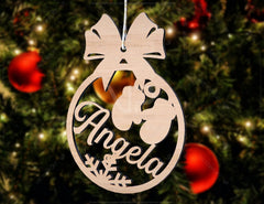 Personalized Christmas balls Tree Decorations with Name Craft Hanging Bauble Paper art templates cut file |#U095| VectorPort