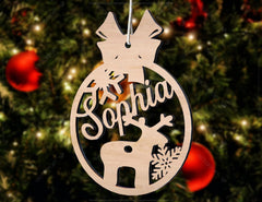 Personalized Christmas balls Tree Decorations with Name Craft Hanging Bauble Paper art templates cut file |#U095| VectorPort