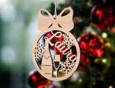 Personalized Christmas balls Tree Decorations with Name Craft Hanging Bauble Paper art templates cut file |#U096| VectorPort