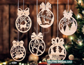 Personalized Christmas balls Tree Decorations with Name Craft Hanging Bauble Paper art templates cut file |#U097| VectorPort