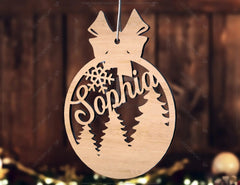 Personalized Christmas balls Tree Decorations with Name Craft Hanging Bauble Paper art templates cut file |#U097| VectorPort