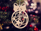 Personalized Christmas balls Tree Decorations with Name Craft Hanging Bauble Paper art templates cut file |#U099| VectorPort
