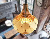Scandinavian Pine Cone Hanging wooden chandelier lamp shade Pendant light template svg laser cut plywood| SVG, DXF, AI |#099| VectorPort