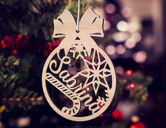 Personalized Christmas balls Tree Decorations with Name Craft Hanging Bauble Paper art templates cut file |#U099| VectorPort