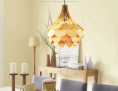 Scandinavian Pine Cone Hanging wooden chandelier lamp shade Pendant light template svg laser cut plywood| SVG, DXF, AI |#099| VectorPort