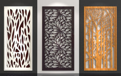 Tree Ornaments for decorative partitions panel screen CNC Laser Cutting File | SVG, DXF, AI |#C001|