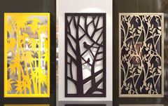 Tree Ornaments for decorative partitions panel screen CNC Laser Cutting File | SVG, DXF, AI |#C010|