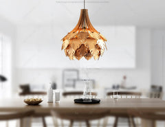 Tropical Leaves Cone Hanging wooden chandelier lamp shade Pendant light template svg laser cut 1/8 inch plywood| SVG, DXF, AI |#100| VectorPort