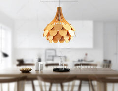 Scandinavian Pine Cone Hanging wooden chandelier lamp shade Pendant light template svg laser cut Digital Download | SVG, DXF, AI |#101| VectorPort