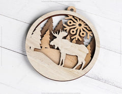 Christmas balls Tree Decorations Craft Hanging Bauble Paper art wood carving stencil laser cut templates |#U101| VectorPort