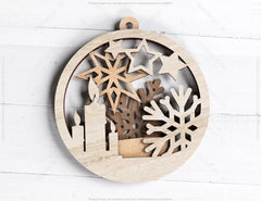 Christmas balls Tree Decorations Craft Hanging Bauble Paper art wood carving stencil laser cut templates |#U102| VectorPort