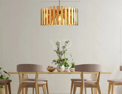 Elegant Modern round Hanging wooden chandelier lamp shade Pendant light template svg laser cut plywood| SVG, DXF, AI |#102| VectorPort