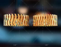 Elegant Modern round Hanging wooden chandelier lamp shade Pendant light template svg laser cut 1/8 & 1/4 inch plywood| SVG, DXF, AI |#103| VectorPort