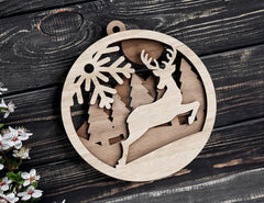Christmas balls Tree Decorations Craft Hanging Bauble Paper art wood carving stencil laser cut templates |#U103| VectorPort