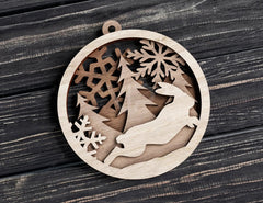 Christmas balls Tree Decorations Craft Hanging Bauble Paper art wood carving stencil laser cut templates |#U103| VectorPort