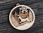 Christmas balls Tree Decorations Craft Hanging Bauble Paper art wood carving stencil laser cut templates |#U104| VectorPort