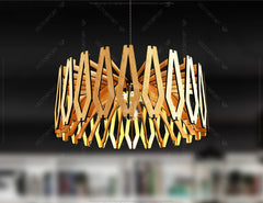 Elegant Modern round Hanging wooden chandelier lamp shade Pendant light template svg laser cut 1/8 & 1/4 inch plywood| SVG, DXF, AI |#104|