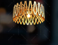 Elegant Modern round Hanging wooden chandelier lamp shade Pendant light template svg laser cut 1/8 & 1/4 inch plywood| SVG, DXF, AI |#104| VectorPort