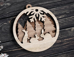 Christmas balls Tree Decorations Craft Hanging Bauble Paper art wood carving stencil laser cut templates |#U104| VectorPort