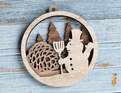 Christmas balls Tree Decorations Craft Hanging Bauble Paper art wood carving stencil laser cut templates |#U105| VectorPort
