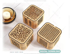 Decorative Wooden Gift box laser cut jeweler case Wedding Love vector model Glowforge cut file |#U106| VectorPort