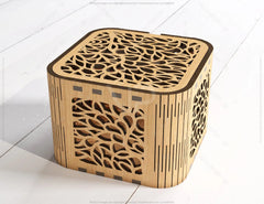 Decorative Wooden Gift box laser cut jeweler case Wedding Love vector model Glowforge cut file |#U106| VectorPort