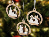 Tree Bear Bauble Wood 3D Laser Cut Christmas Ball Ornament Round Design set Tree Decorations lasercut SVG Cricut Glowforge |#U108| VectorPort