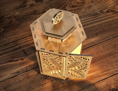 Wooden Decorative Lantern Laser Cut with star Shape Night Light 3D Laser Cutting opener door Lampshade Digital Download | SVG, DXF, AI |#108|