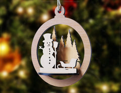 Tree Bear Bauble Wood 3D Laser Cut Christmas Ball Ornament Round Design set Tree Decorations lasercut SVG Cricut Glowforge |#U108| VectorPort