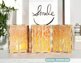 Candle Holder Laser Cut Birch Tree Lamp wood Tea light Lantern Votive Gift | SVG, DXF, AI |#109|