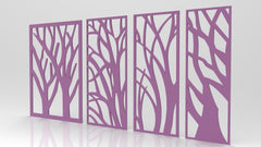 Tree Ornaments for decorative partitions panel screen CNC Laser Cutting File | SVG, DXF, AI |#C011|