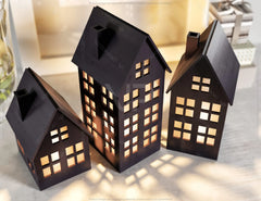 House Tea Light Lantern Candle Holder Laser Cut 3 different size Lamp wood Votive Gift | SVG, DXF, AI |#110|