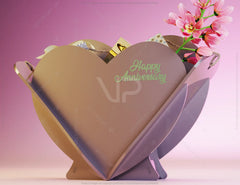 Valentine Day Gift Heart Shape Basket Love Wooden Plywood Vector Plan for Her Diy | SVG, DXF |#111|