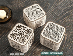 Decorative Wooden Gift box laser cut jeweler case Wedding Love vector model Glowforge cut file |#U116|