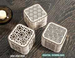 Decorative Wooden Gift box laser cut jeweler case Wedding Love vector model Glowforge cut file |#U116| VectorPort