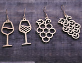 Cute Fruit Earrings For Women Grape Strawberry Laser Wooden Laser Cut Earrings Glowforge Cricut Jewelry Pendants | SVG, DXF, AI |#117|