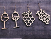 Cute Fruit Earrings For Women Grape Strawberry Laser Wooden Laser Cut Earrings Glowforge Cricut Jewelry Pendants | SVG, DXF, AI |#117| VectorPort
