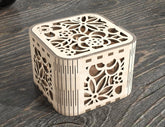 Decorative Wooden Gift box laser cut jeweler case Wedding Love vector model Glowforge cut file |#U117|