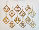 12 Constellation Laser Cut Earrings for Women Zodiac Sign Jewelry Astrology Leo Libra Aries Wooden Glowforge Pendants | SVG, DXF, AI |#118|