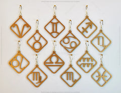 12 Constellation Laser Cut Earrings for Women Zodiac Sign Jewelry Astrology Leo Libra Aries Wooden Glowforge Pendants | SVG, DXF, AI |#118|