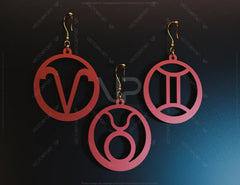 12 Constellation Laser Cut Earrings for Women Zodiac Sign Jewelry Astrology Leo Libra Aries Wooden Glowforge Pendants | SVG, DXF, AI |#119| VectorPort