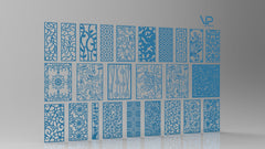 Tree Ornaments for decorative partitions panel screen CNC Laser Cutting File | SVG, DXF, AI |#C012| VectorPort