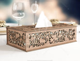 Decorative Laser Cut Tissue Box heart shape Tabletop wooden napkin cover Glowforge SVG |#U120|