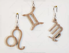 12 Constellation Laser Cut Earrings for Women Zodiac Sign Jewelry Astrology Leo Libra Aries Wooden Glowforge Pendants | SVG, DXF, AI |#120| VectorPort