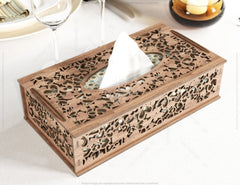Decorative Laser Cut Tissue Box heart shape Tabletop wooden napkin cover Glowforge SVG |#U120| VectorPort